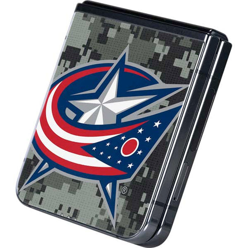 NHL Columbus Blue Jackets Camo Galaxy Z Flip5 5G Skin