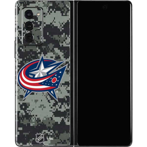 NHL Columbus Blue Jackets Camo Galaxy Z Fold2 5G Skin