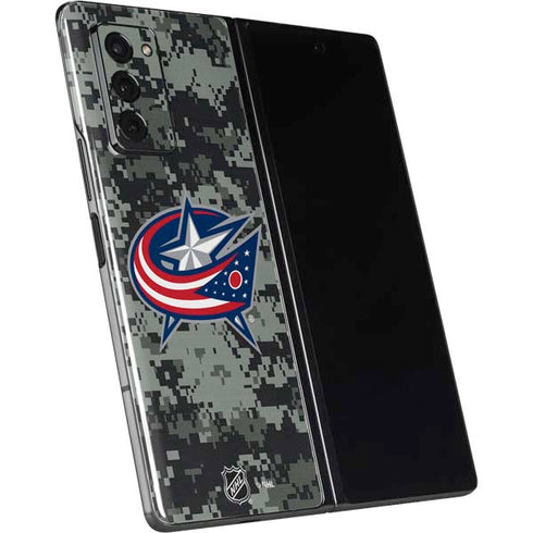 NHL Columbus Blue Jackets Camo Galaxy Z Fold2 5G Skin
