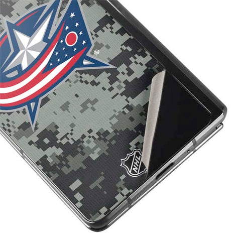 NHL Columbus Blue Jackets Camo Galaxy Z Fold2 5G Skin