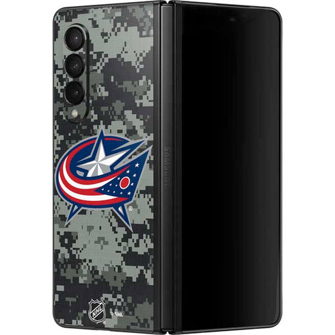 NHL Columbus Blue Jackets Camo Galaxy Z Fold3 5G Skin