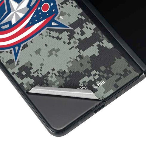 NHL Columbus Blue Jackets Camo Galaxy Z Fold3 5G Skin