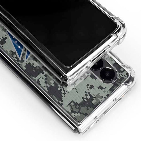 NHL Columbus Blue Jackets Camo Galaxy Z Fold4 5G Clear Case