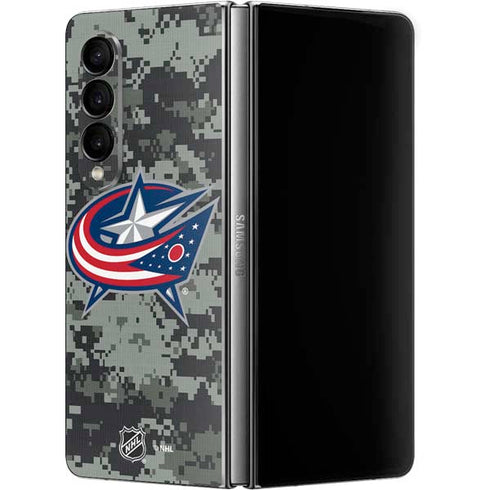NHL Columbus Blue Jackets Camo Galaxy Z Fold4 5G Skin