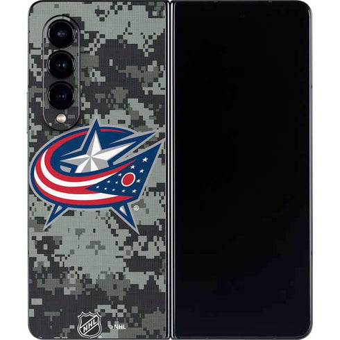 NHL Columbus Blue Jackets Camo Galaxy Z Fold4 5G Skin