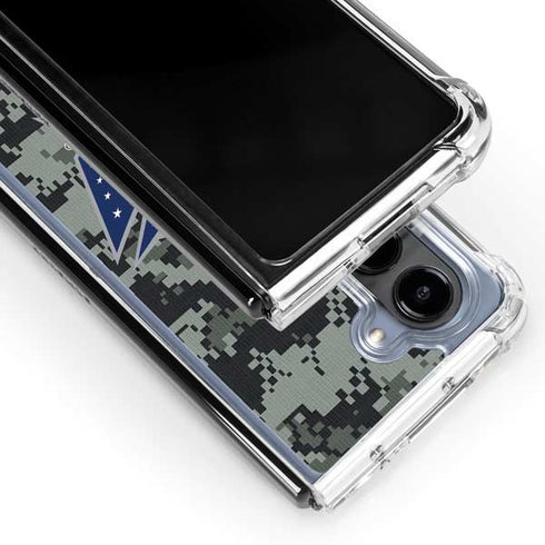 NHL Columbus Blue Jackets Camo Galaxy Z Fold5 5G Clear Case