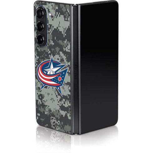 NHL Columbus Blue Jackets Camo Galaxy Z Fold5 5G Skin