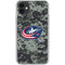 NHL Columbus Blue Jackets Camo iPhone 11 Clear Case