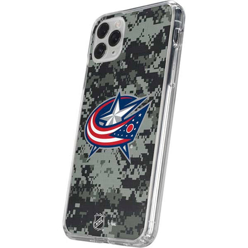 NHL Columbus Blue Jackets Camo iPhone 11 Pro Clear Case