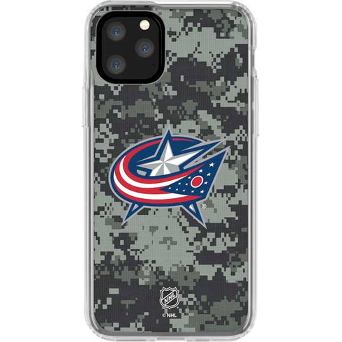 NHL Columbus Blue Jackets Camo iPhone 11 Pro Clear Case