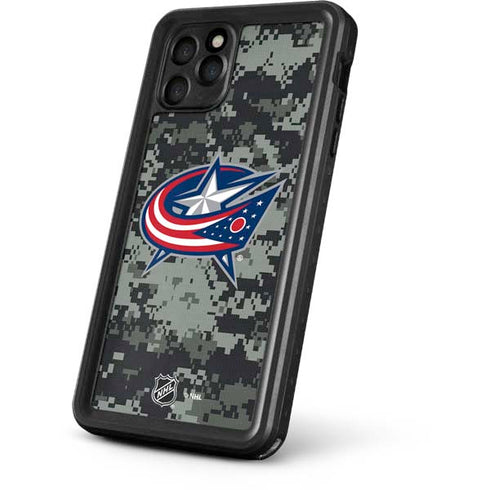 NHL Columbus Blue Jackets Camo iPhone 11 Pro Waterproof Case