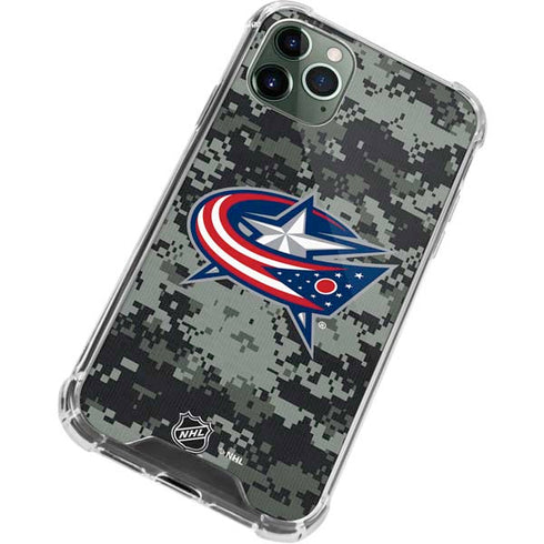 NHL Columbus Blue Jackets Camo iPhone 12 Pro Clear Case