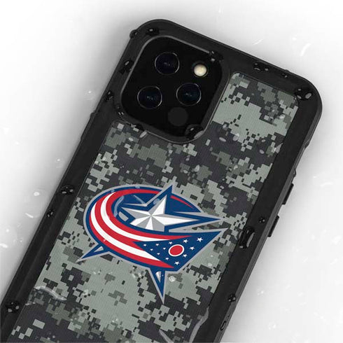NHL Columbus Blue Jackets Camo iPhone 12 Pro Max Waterproof Case