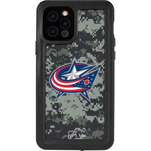 NHL Columbus Blue Jackets Camo iPhone 12 Pro Waterproof Case
