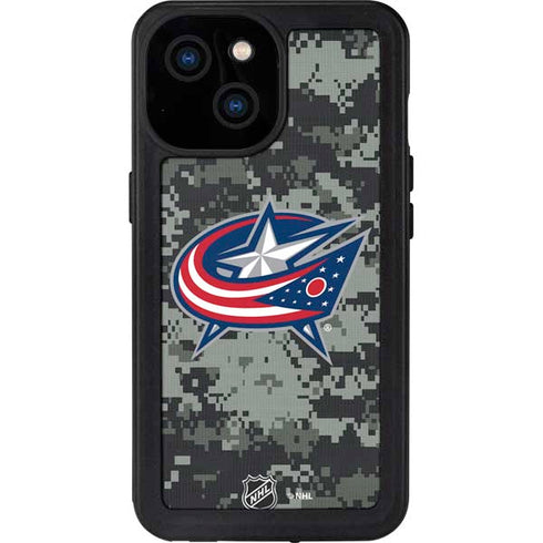NHL Columbus Blue Jackets Camo iPhone 13 Mini Waterproof Case