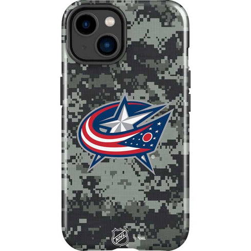 NHL Columbus Blue Jackets Camo iPhone 15 Plus Impact Case