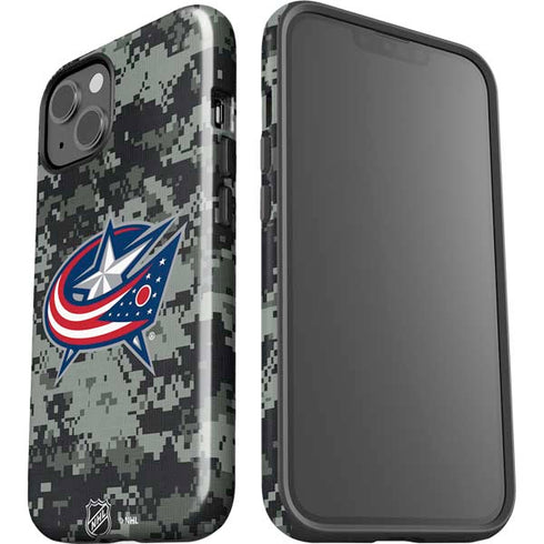 NHL Columbus Blue Jackets Camo iPhone 15 Plus Impact Case