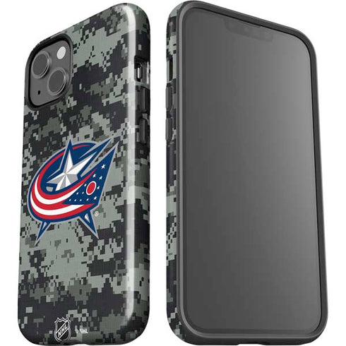 NHL Columbus Blue Jackets Camo iPhone 14 Impact Case