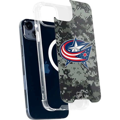 NHL Columbus Blue Jackets Camo iPhone 14 Plus MagSafe Case