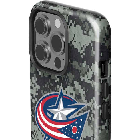 NHL Columbus Blue Jackets Camo iPhone 15 Pro Impact Case