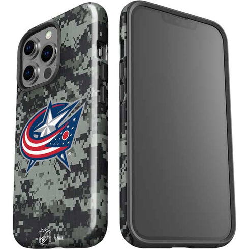 NHL Columbus Blue Jackets Camo iPhone 14 Pro Impact Case