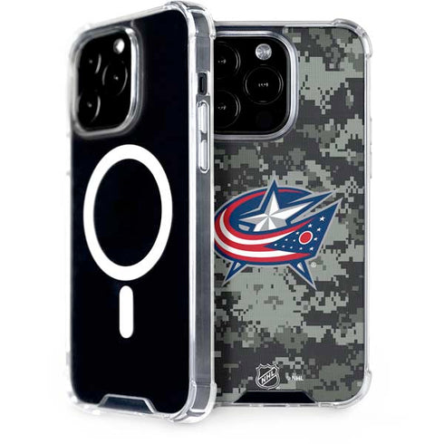 NHL Columbus Blue Jackets Camo iPhone 14 Pro MagSafe Case