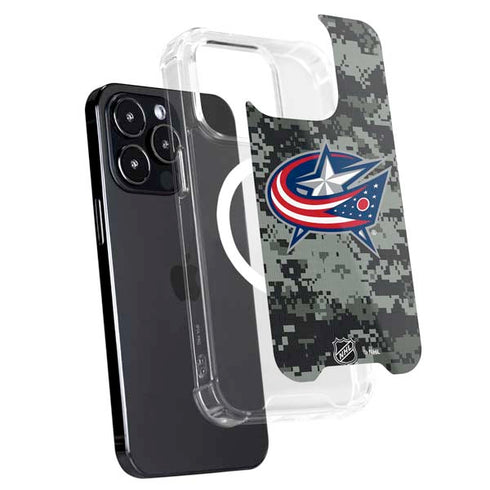 NHL Columbus Blue Jackets Camo iPhone 14 Pro MagSafe Case
