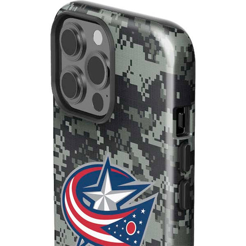 NHL Columbus Blue Jackets Camo iPhone 15 Pro Max Impact Case