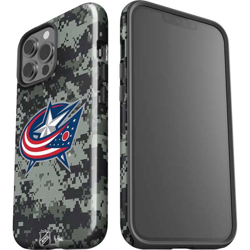 NHL Columbus Blue Jackets Camo iPhone 14 Pro Max Impact Case