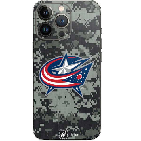 NHL Columbus Blue Jackets Camo iPhone 14 Pro Skin