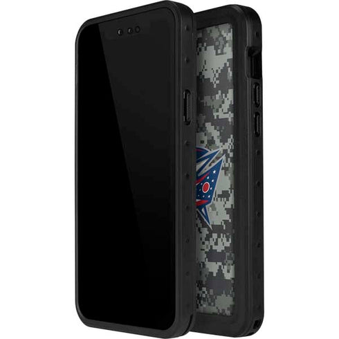 NHL Columbus Blue Jackets Camo iPhone 15 Plus Waterproof Case