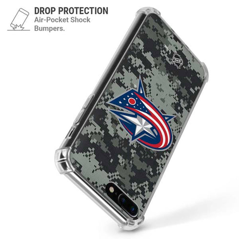 NHL Columbus Blue Jackets Camo iPhone 7/8 Plus Clear Case