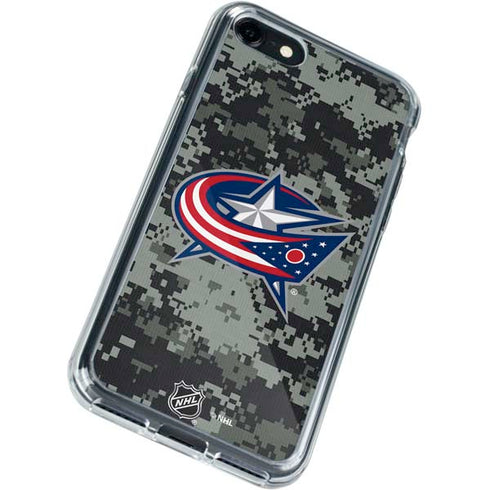 NHL Columbus Blue Jackets Camo iPhone SE (2nd & 3rd Gen) Clear Case