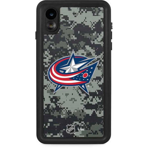 NHL Columbus Blue Jackets Camo iPhone XR Waterproof Case