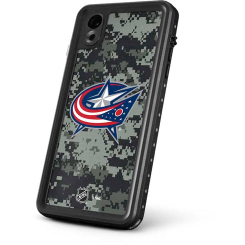 NHL Columbus Blue Jackets Camo iPhone XR Waterproof Case