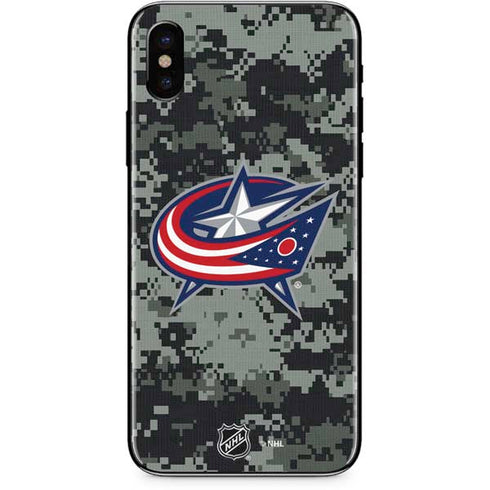 NHL Columbus Blue Jackets Camo iPhone XS Skin