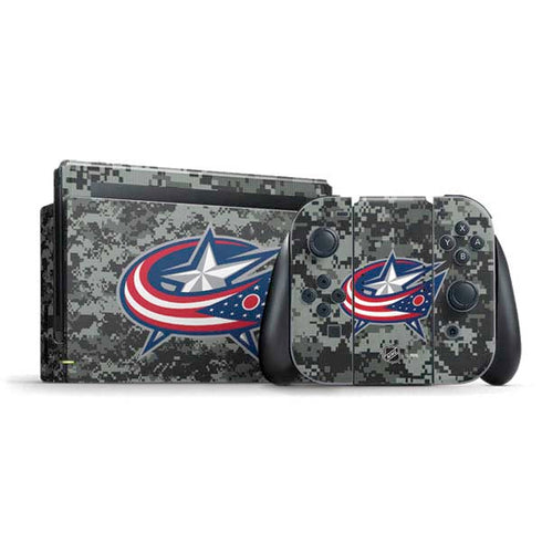NHL Columbus Blue Jackets Camo Nintendo Switch Bundle Skin