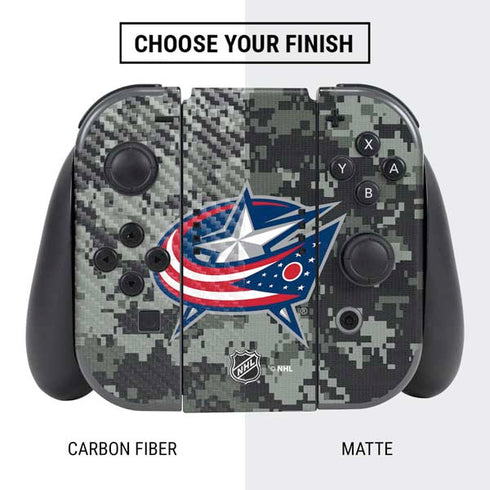 NHL Columbus Blue Jackets Camo Nintendo Switch Bundle Skin