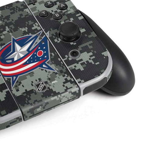 NHL Columbus Blue Jackets Camo Nintendo Switch OLED (2021) Skin