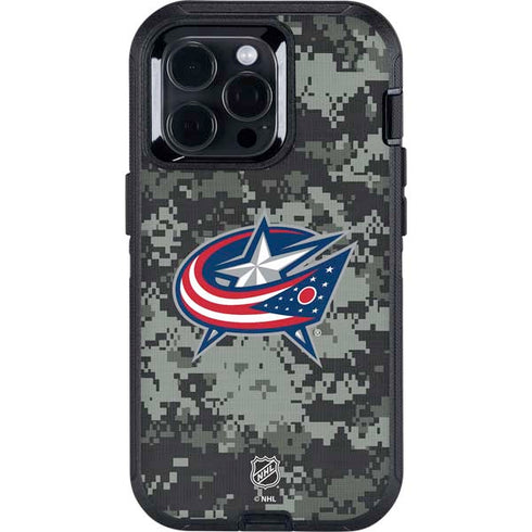 NHL Columbus Blue Jackets Camo Otterbox Defender iPhone Skin