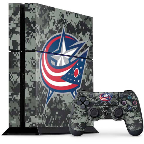 NHL Columbus Blue Jackets Camo PS4 Console and Controller Bundle Skin