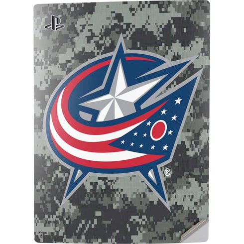NHL Columbus Blue Jackets Camo PS5 Digital Edition Console Skin