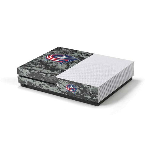 NHL Columbus Blue Jackets Camo Xbox One S Console Skin