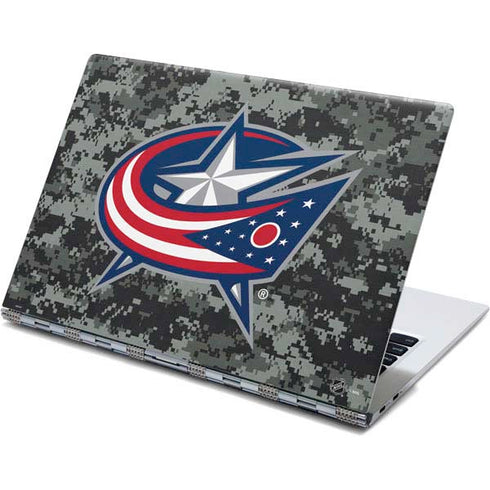 NHL Columbus Blue Jackets Camo Yoga 910 2-in-1 14in Touch-Screen Skin