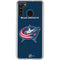 NHL Columbus Blue Jackets Distressed Galaxy A21 Clear Case