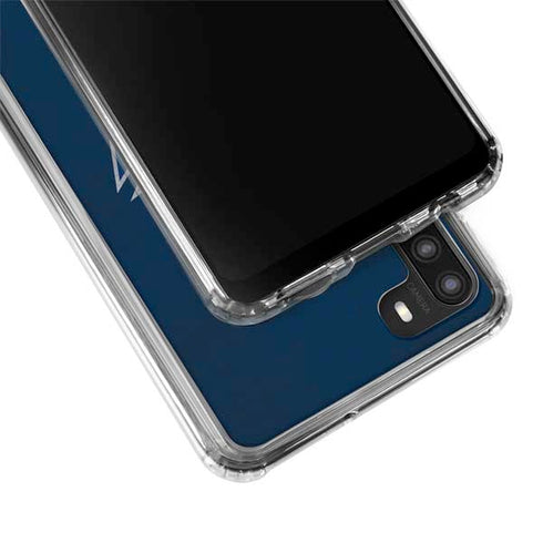 NHL Columbus Blue Jackets Distressed Galaxy A21 Clear Case