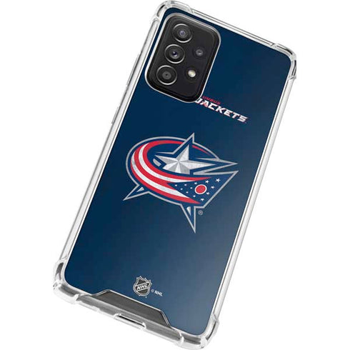 NHL Columbus Blue Jackets Distressed Galaxy A52 5G Clear Case