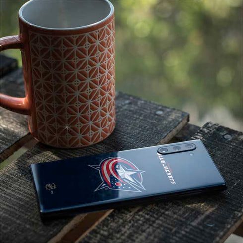 NHL Columbus Blue Jackets Distressed Galaxy Note 10 Skin