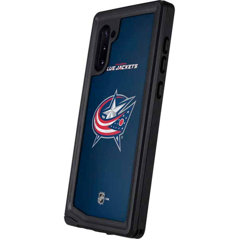 NHL Columbus Blue Jackets Distressed Galaxy Note 10 Waterproof Case