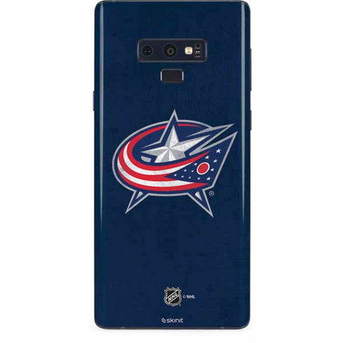 NHL Columbus Blue Jackets Distressed Galaxy Note 9 Skin